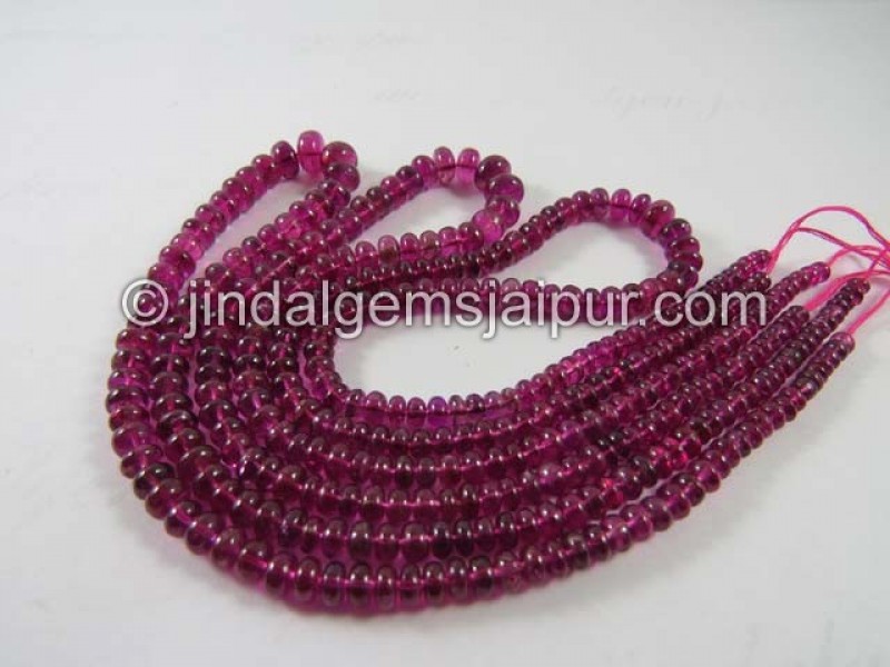 Rubellite Smooth Roundelle Shape Beads